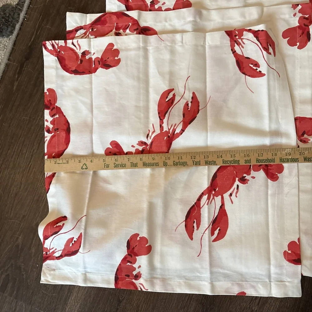 Kate Spade Lobster Fete Cotton 4 Napkins 2 Placements MINT New England Summer